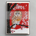 Christmas Greetings Cards Set of 5, Owl on Snowy Night