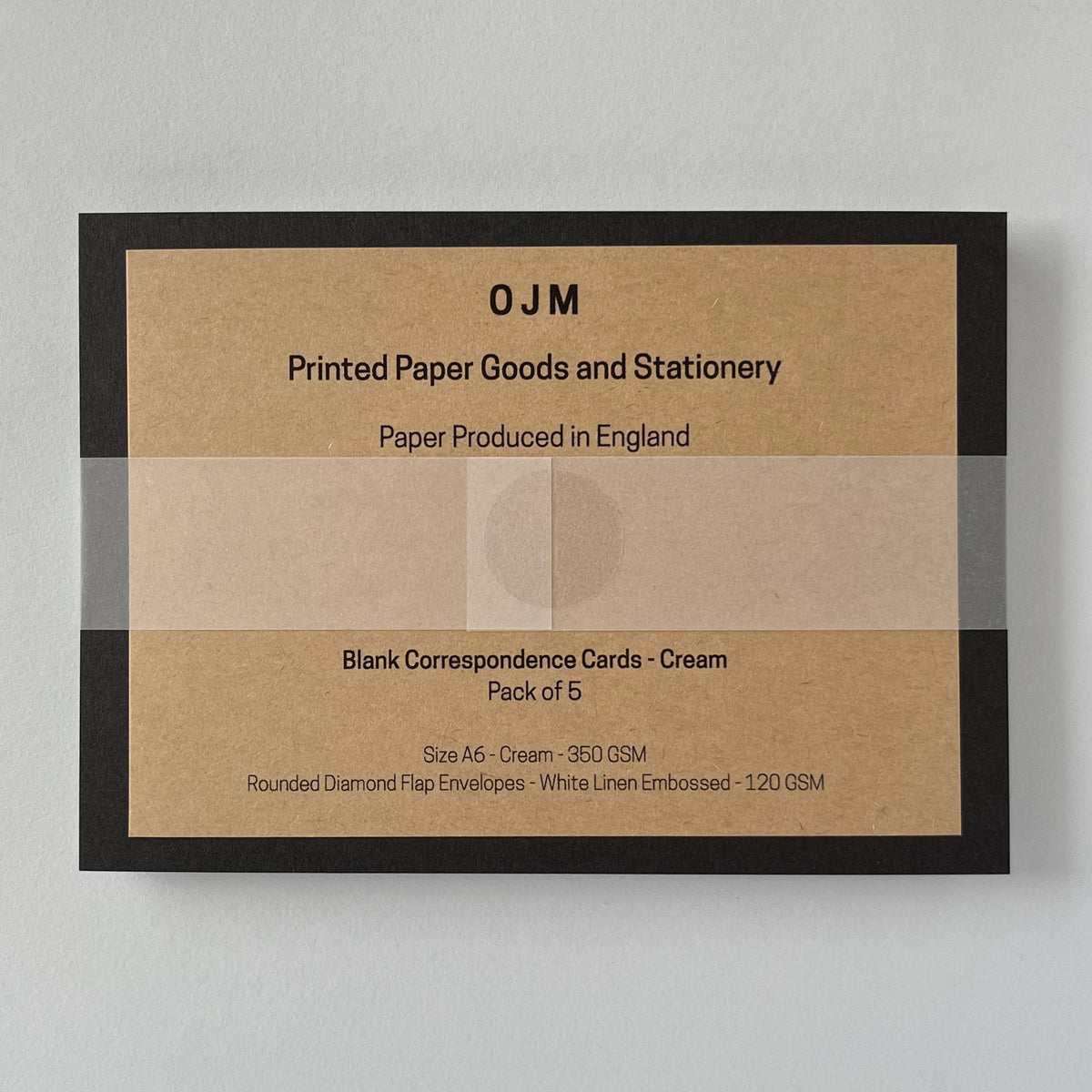 Cream Correspondence Cards - Single/Set of 5