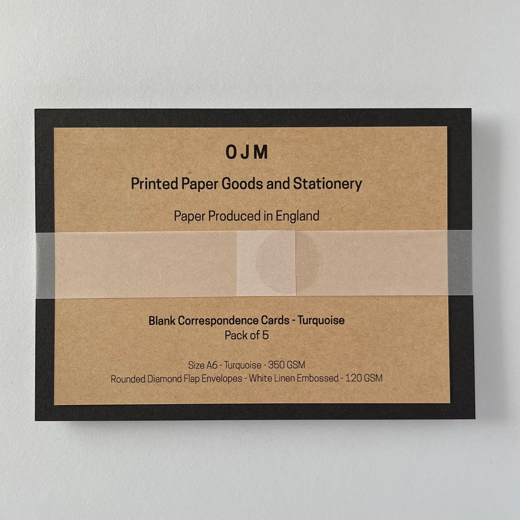 Turquoise Correspondence Cards - Single/Set of 5