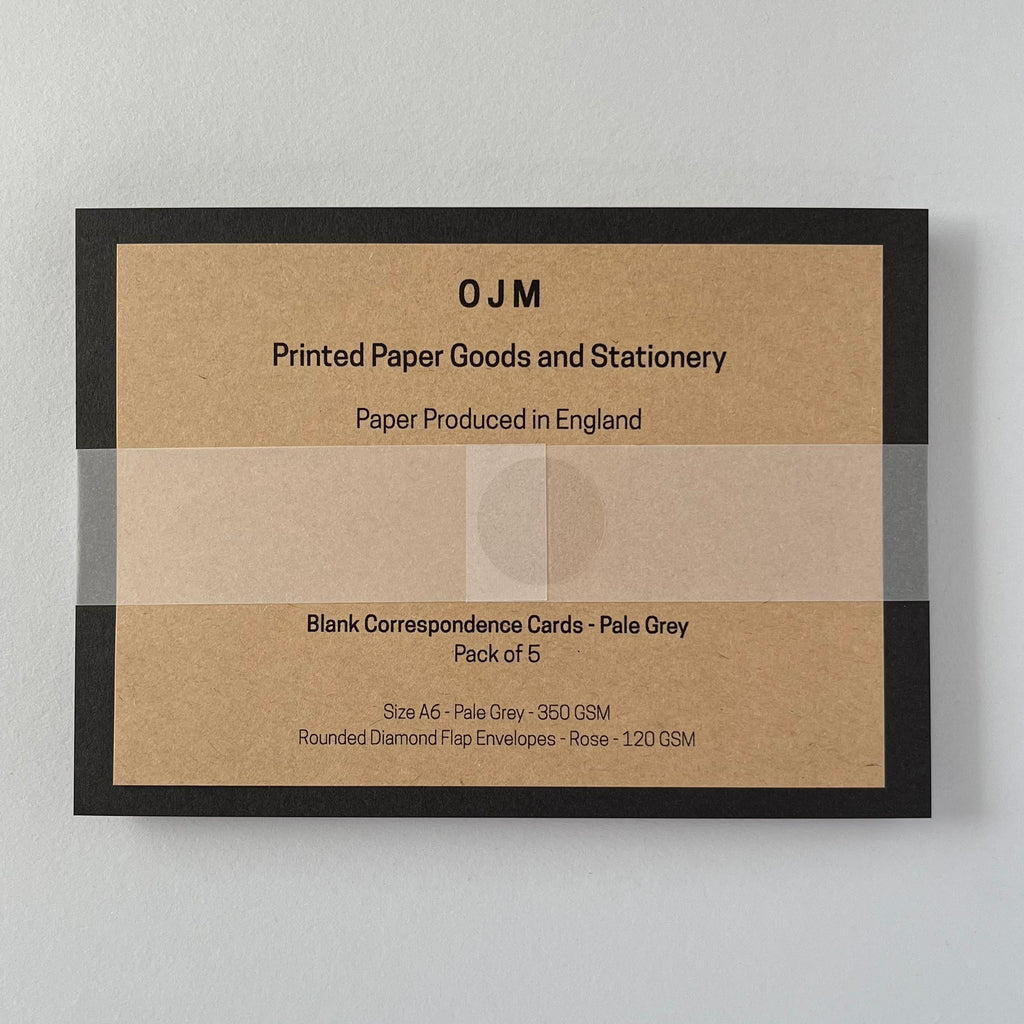 Pale Grey Correspondence Cards - Single/Set of 5
