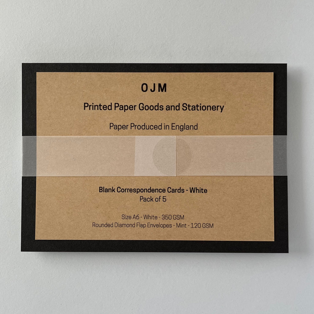 White Correspondence Cards - Single/Set of 5