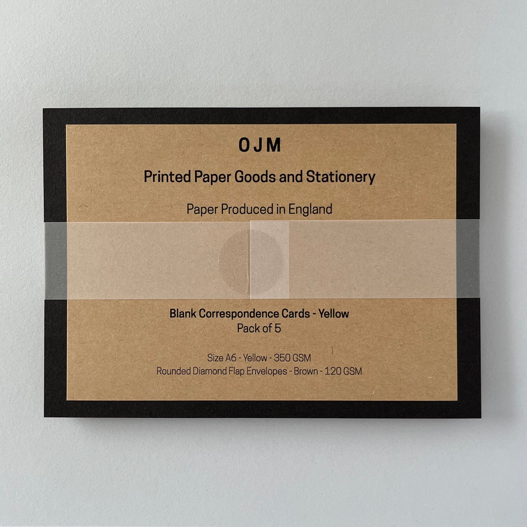 Yellow Correspondence Cards - Single/Set of 5