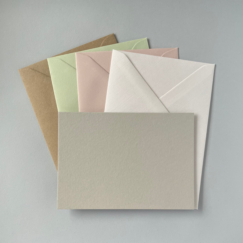 Pale Grey Correspondence Cards - Single/Set of 5
