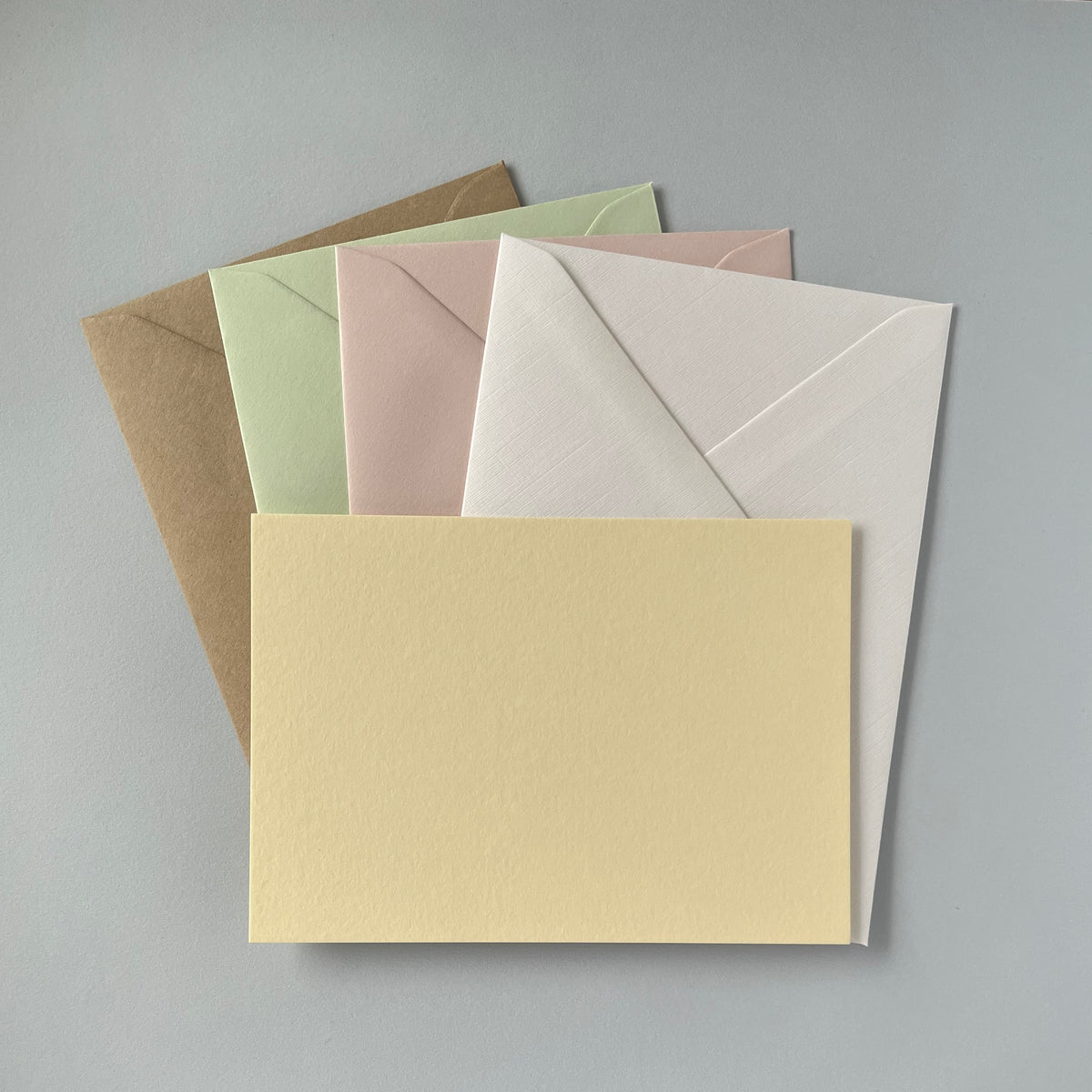 Cream Correspondence Cards - Single/Set of 5
