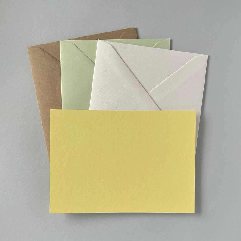 Yellow Correspondence Cards - Single/Set of 5